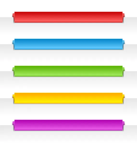 Colorful folded paper navigation menu backgrounds — Stock Vector