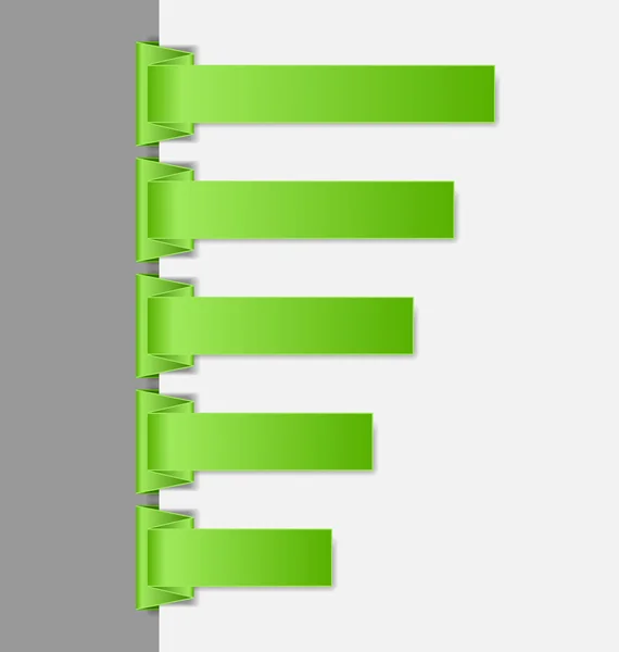 Groene gevouwen papier navigatie menu achtergronden — Stockvector