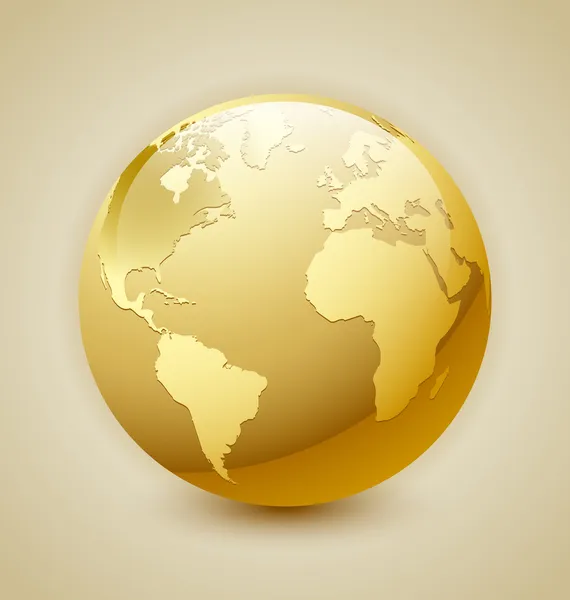 Golden Earth ikon Royaltyfrie stock-illustrationer