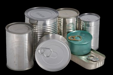 Metal food cans clipart