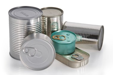 Metal food cans clipart