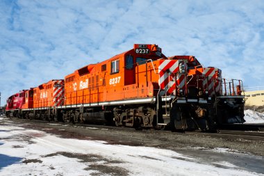 Locomotives in winter clipart