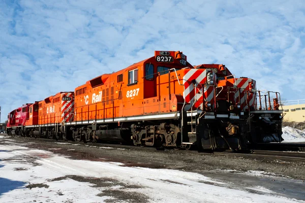Locomotivas no inverno — Fotografia de Stock