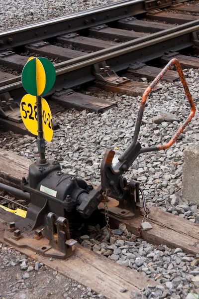 Handmatige spoorweg schakelaar — Stockfoto