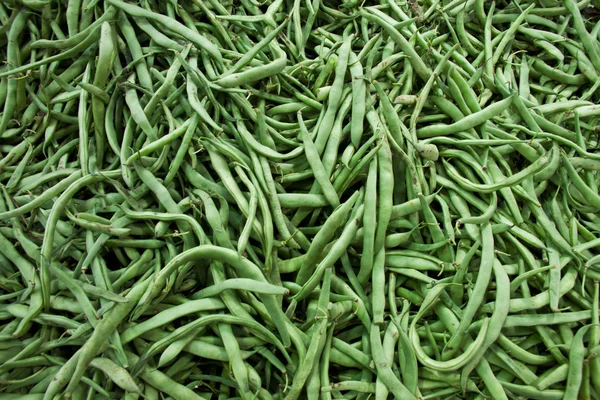 Zelené fazole syrové pozadí — Stock fotografie