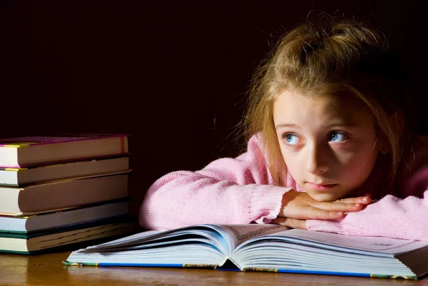 Studeren meisje & boeken — Stockfoto
