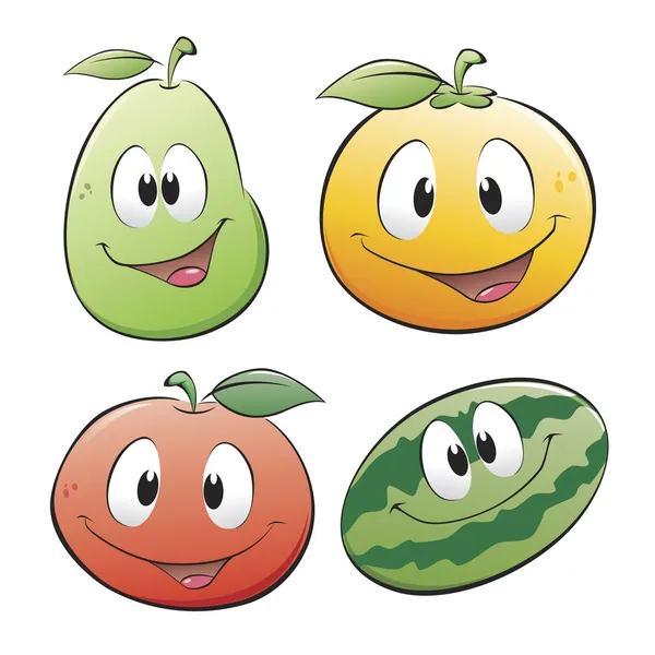 Linda fruta de dibujos animados — Vector de stock