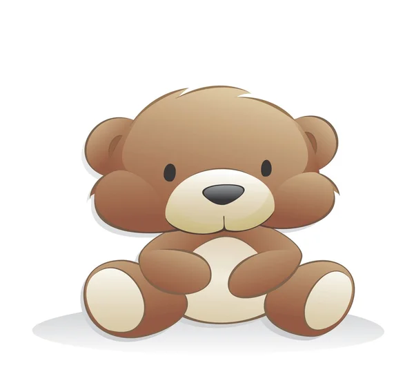 Cute Cartoon Teddy Bear — Stock Vector
