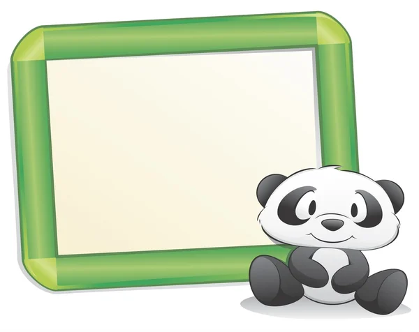 Çerçeve ile çizgi film panda — Stok Vektör