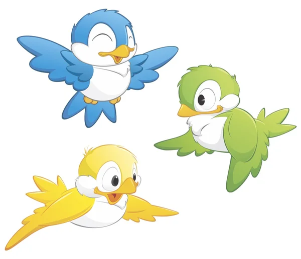 Cute Cartoon Birds Stock Vector