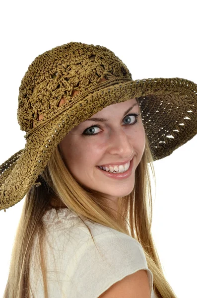 Young woman with Straw Hat Stock Picture