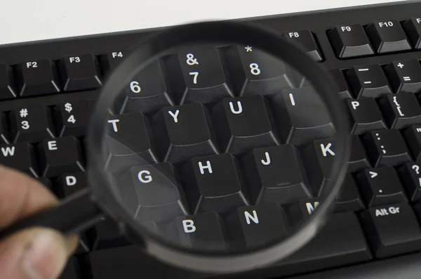 Fragment of black computer keyboard — Stock Photo, Image