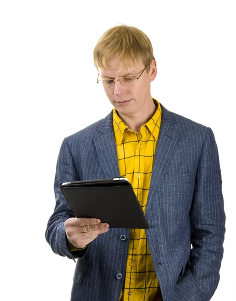 Young businessman with tablet pc — Stock Photo, Image