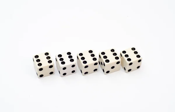White dices showing six on top — Stock Photo, Image