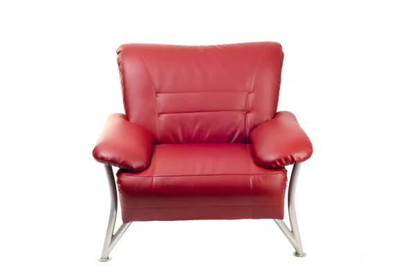 stock image Red leather chair isolated on white