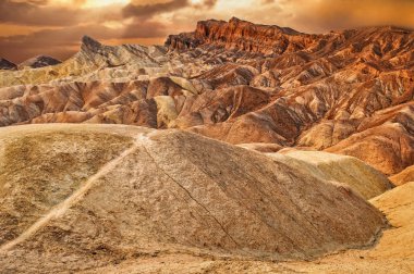 Zabriskie point desert sunset clipart