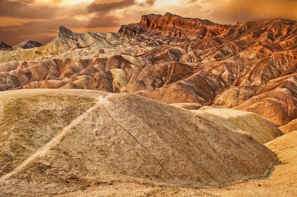 Ponto Zabriskie pôr-do-sol deserto — Fotografia de Stock