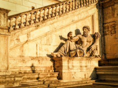 Piazza del Campidoglio, Michelangelo statue clipart