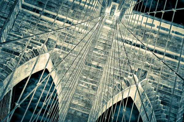 Brooklyn Bridge Detail-Ansicht negativ — Stockfoto
