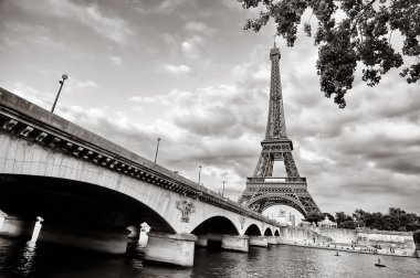 Eiffel tower view from Seine river clipart