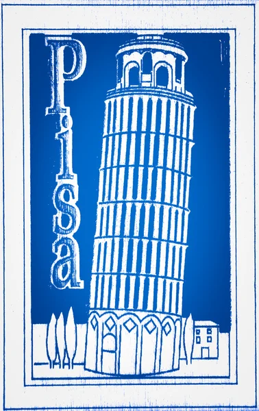 Pisa šikmou věž ilustrace — Stock fotografie