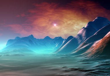 Fantasy Planet with Mystic Background clipart