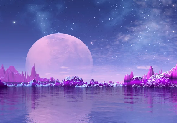 Фиолетовая луна — стоковое фото