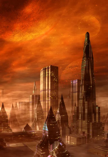 Cidade alienígena — Fotografia de Stock