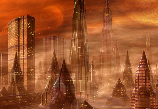 Инопланетный город — стоковое фото