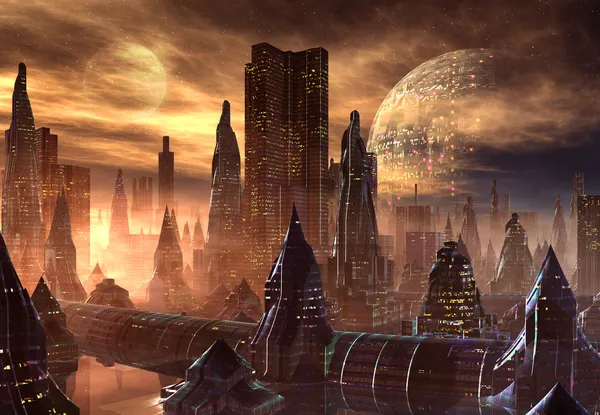 Cidade alienígena — Fotografia de Stock
