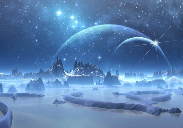 ファンタジー氷の惑星 — ストック写真