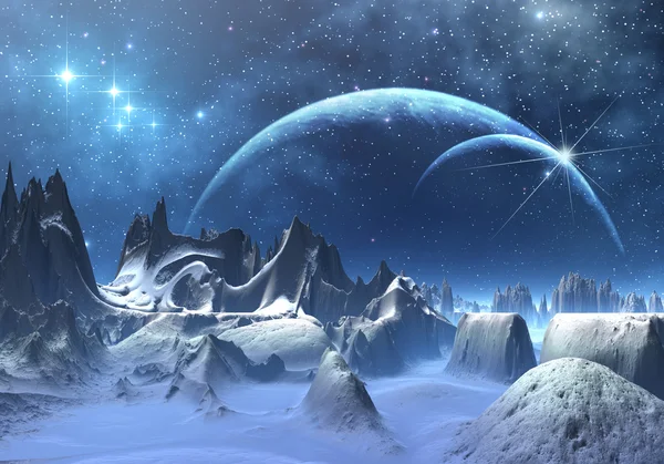 ファンタジー氷の惑星 — ストック写真