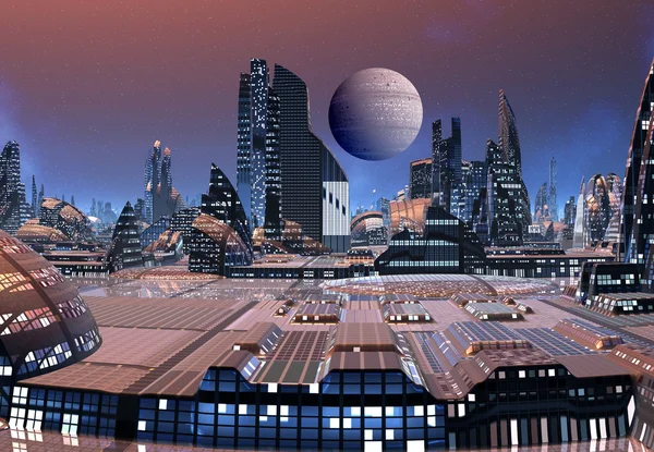Futurisztikus városkép — Stock Fotó
