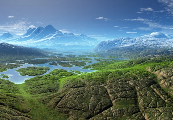 Digitale natuur - fantasie landschap — Stockfoto
