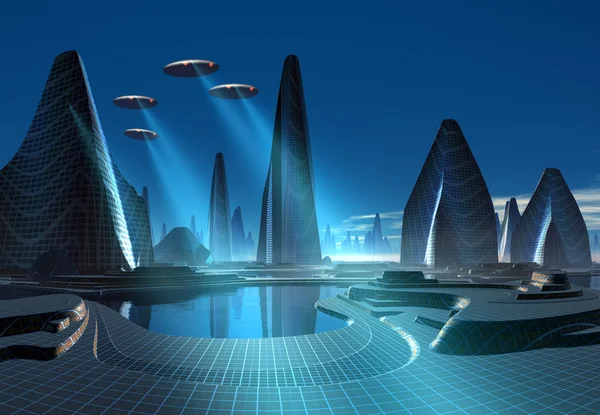 Fictional City Skyline — Stock Photo, Image