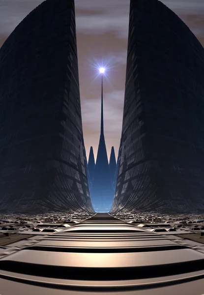 Puerta en un planeta alienígena — Foto de Stock