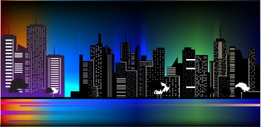 Night city clipart