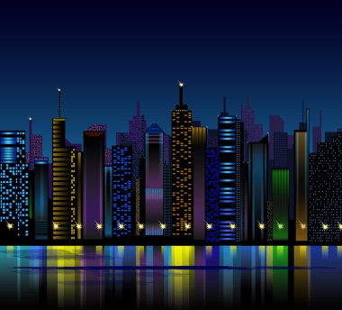 Night city clipart