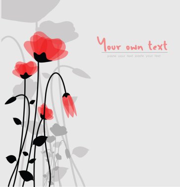 Red poppies clipart