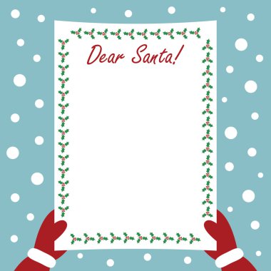 Santa's wish list clipart