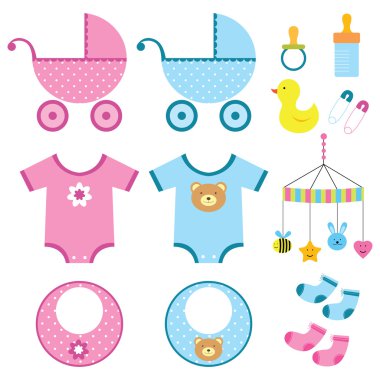 Baby elements set clipart