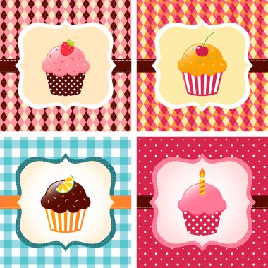 cupcake kartları seti