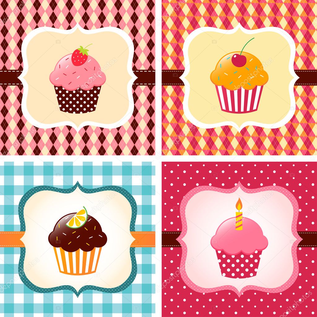 Cupcake cards set