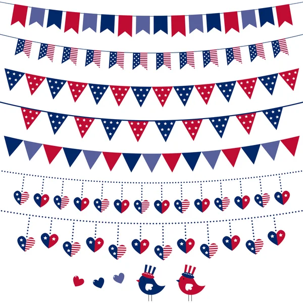 American flag themed bunting set Royalty Free Stock Illustrations