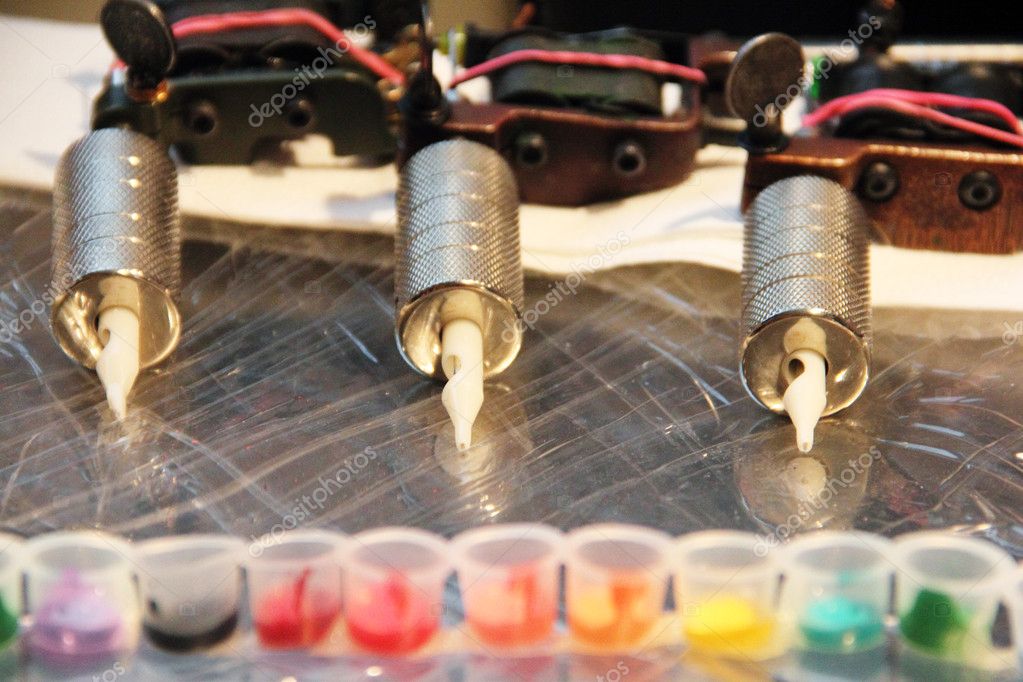 Tattoo machines and paint Stock Photo by ©destillat 10210518
