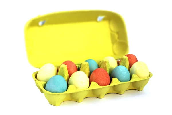 Huevos de Pascua en caja — Foto de Stock