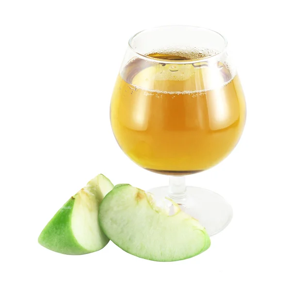 Apple juice with apple pieces — Stock Photo, Image