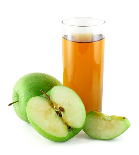 Succo di mela con mele verdi — Foto Stock