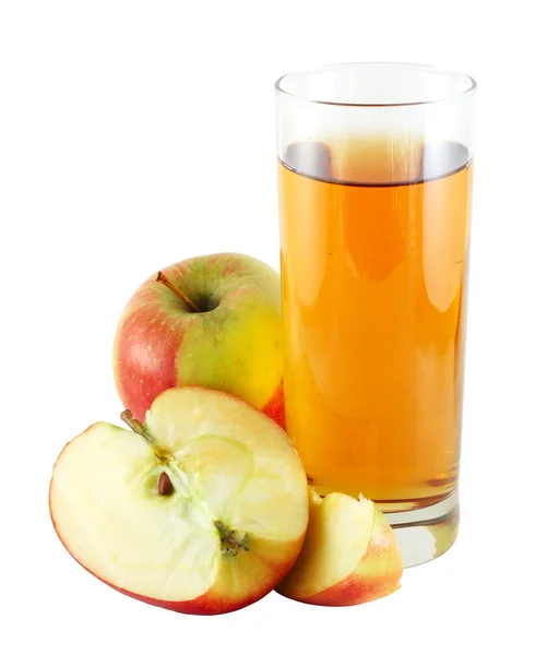 Sok jabłkowy z kolorowe jabłka — Zdjęcie stockowe