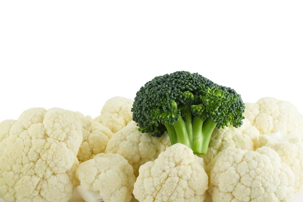 Cauliflower and one broccoli — Stock Photo, Image